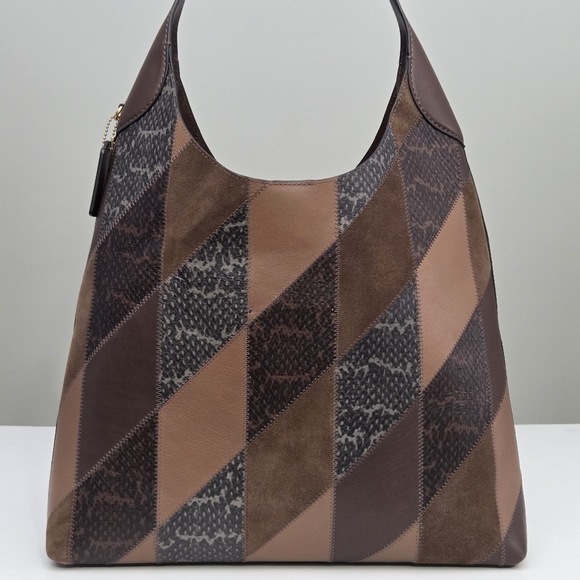 LIKE NEW COACH BROOKLYN SHOULDER BAG 39 WITH SNAKESKIN PATCHWORK - Picture 8 of 9